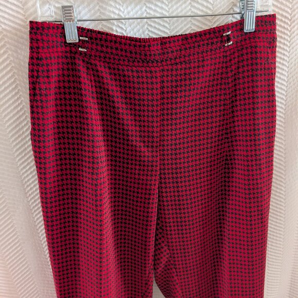 Soho Apparel Houndstooth Pull-on Pants Red and Black Trousers Size Medium - Picture 4 of 8